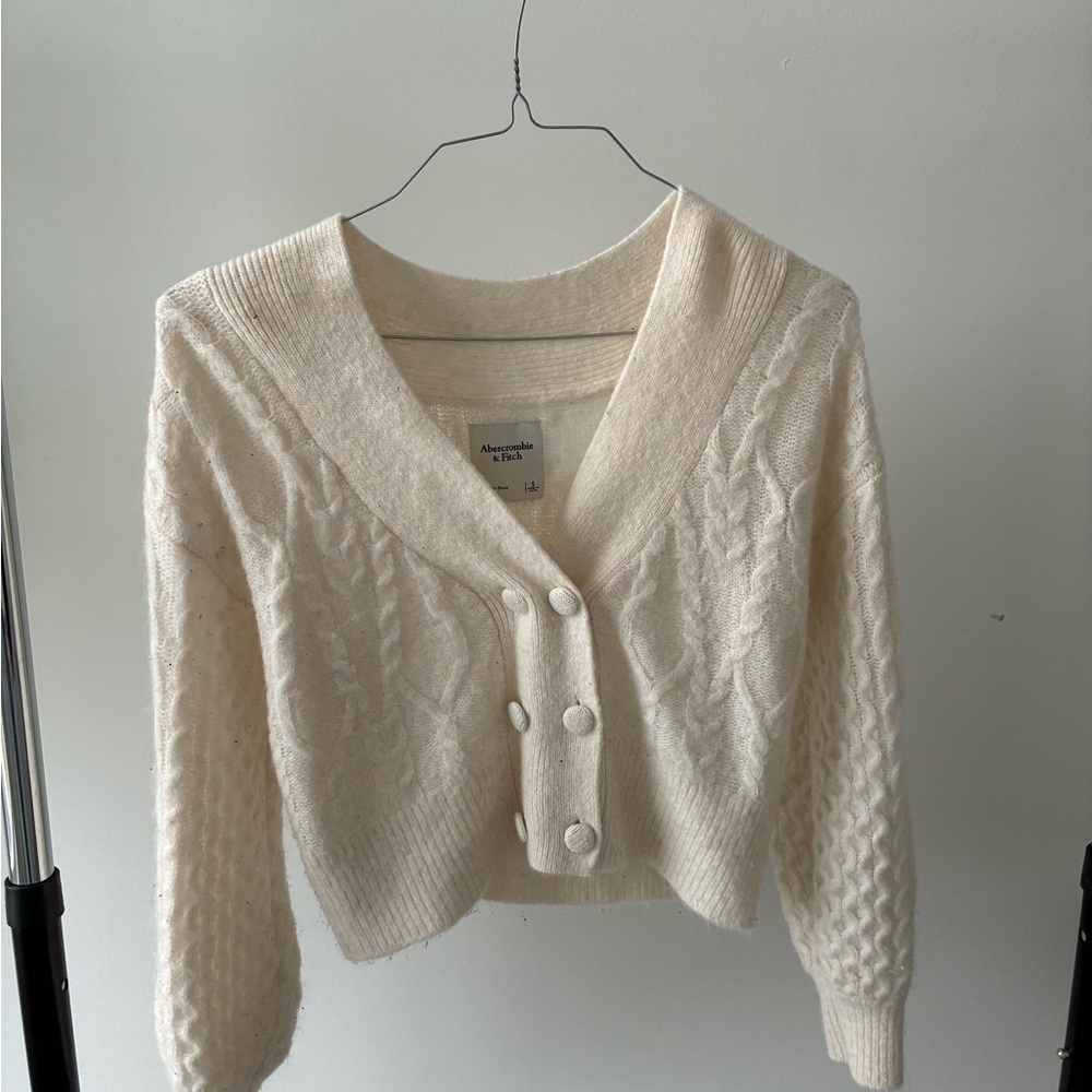 Abercrombie & Fitch Ivory Button-Up Cardigan